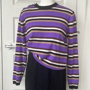 Ganni Striped cashmere sweater